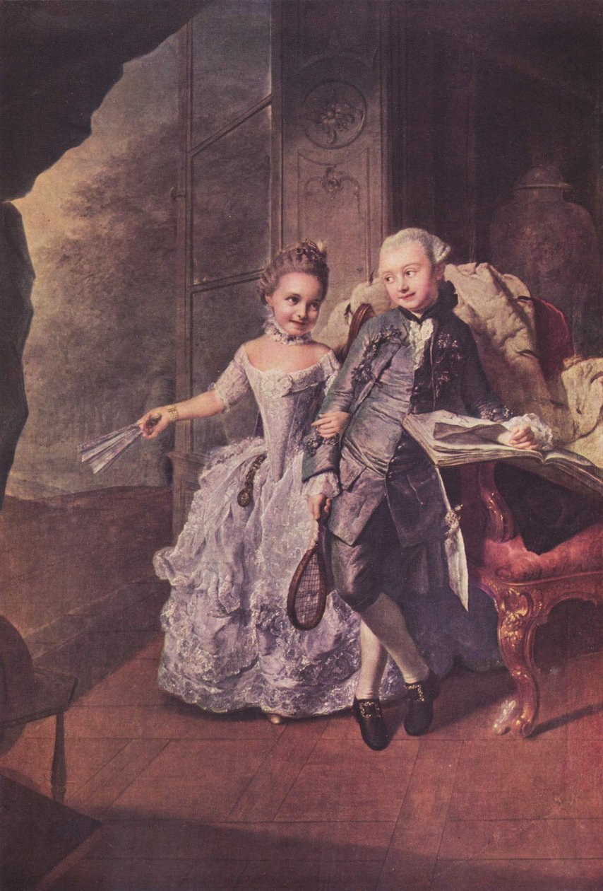 French : La séduction du jeu (Prince et Princesse de Mecklembourg) - Georg David Matthieu