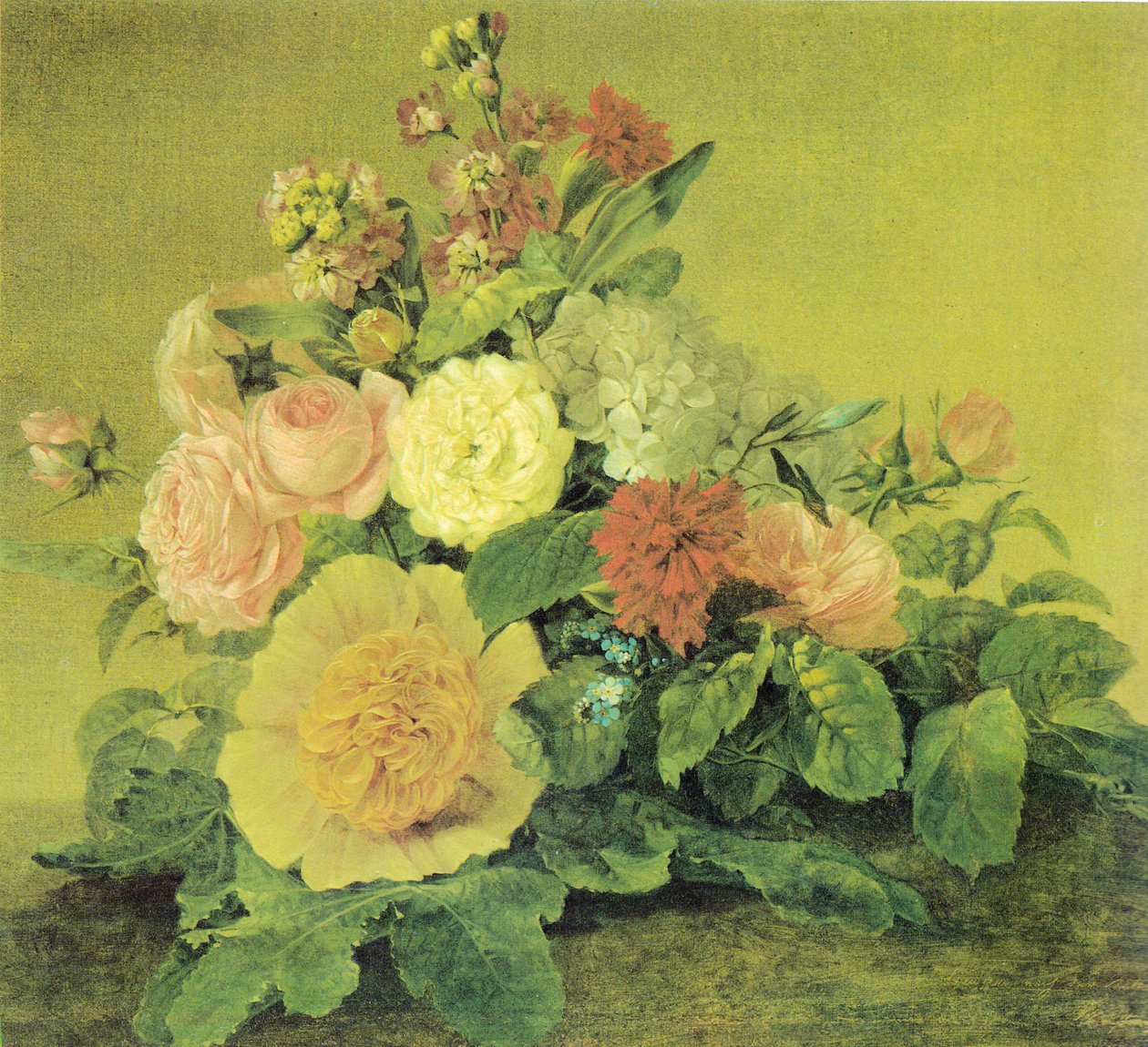 Allemand : Blumenstillleben Nature morte avec des fleurs - Georg Friedrich Kersting