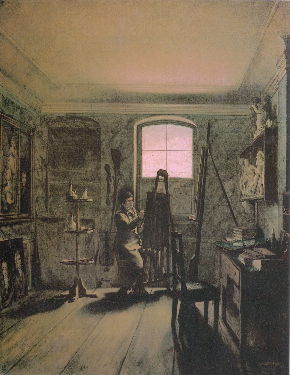 French : Le peintre Gerhard von Kügelgen dans son atelier The Painter Gerhard von Kügelgen in his Studio - Georg Friedrich Kersting