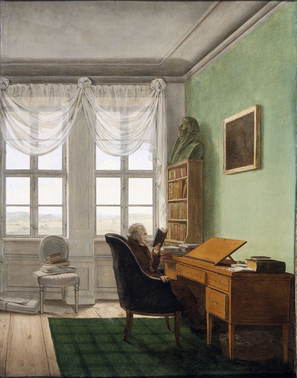 Allemand :  Reinhards Studierstube Le bureau du Cout-chapelain Reinhard - Georg Friedrich Kersting