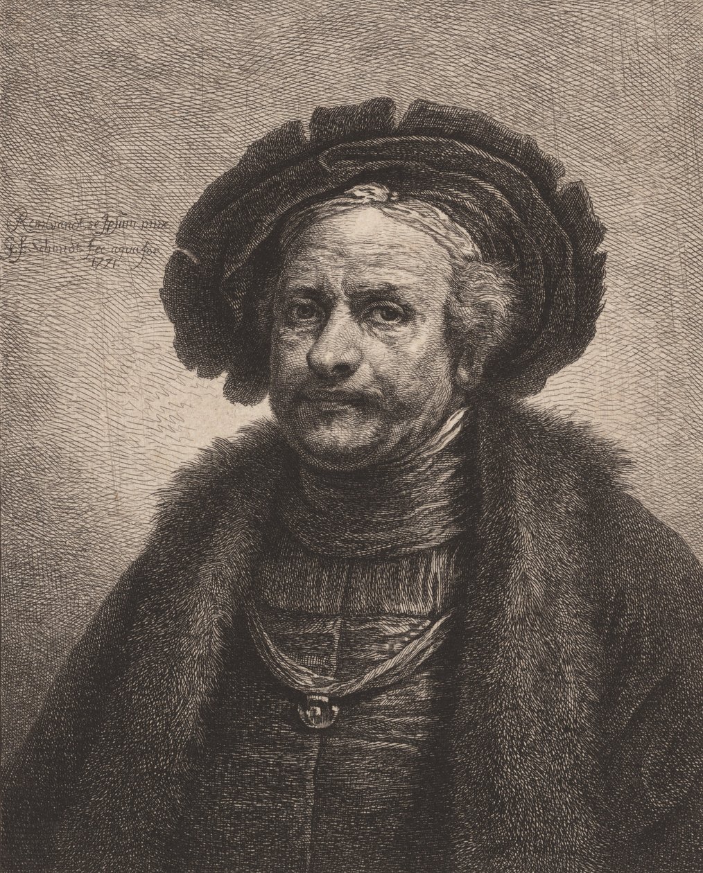 Autoportrait de Rembrandt, 1771 - Georg Friedrich Schmidt