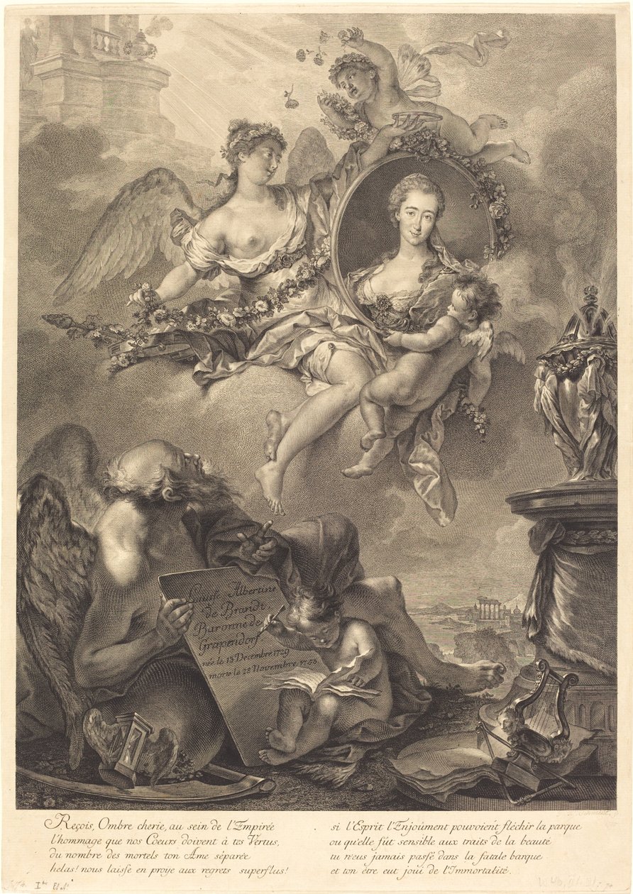 Louise Albertine de Brandt, baronne von Grapendorf - Georg Friedrich Schmidt, after Pierre Le Sueur