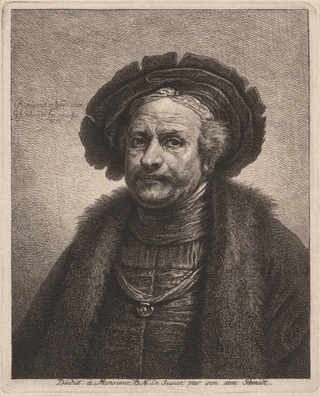 Autoportrait de Rembrandt - Georg Friedrich Schmidt, after Rembrandt van Rijn