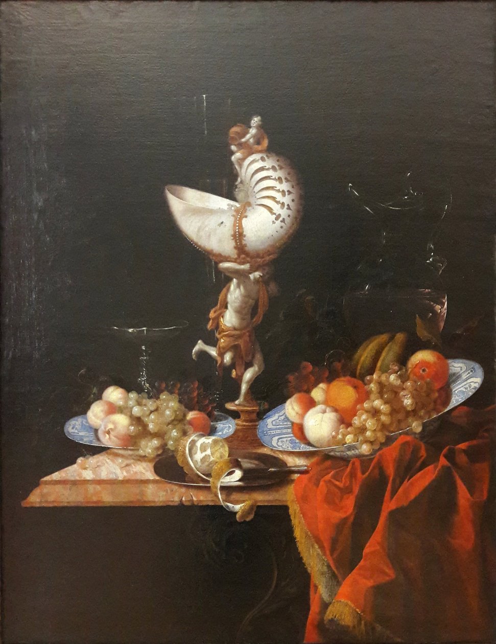 Allemand : Stillleben mit Nautiluspokal Still life with a nautilus cup - Georg Hainz