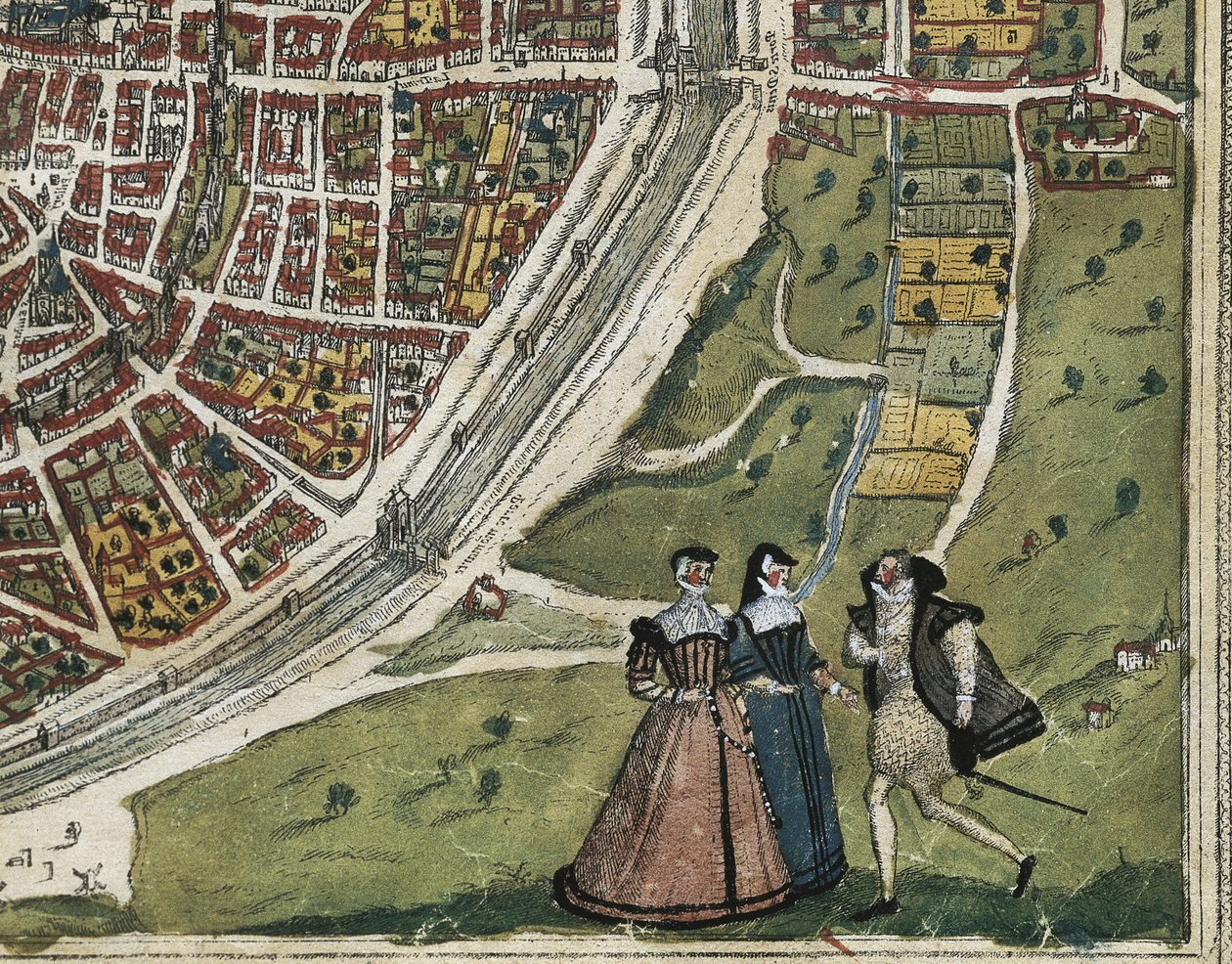 BRAUN, George (1541-1622). ORTELIUS, Abraham (1527-1598). HOGENBERG, Franz (1535-1590). Civitatis Orbis Terrarum (Theatrum orbis terrarum). 1572-1617. Paris (1572). Détail inférieur gauche. Volume I. Gravure. ESPAGNE. CASTILLE ET LEÓN. Salamanque. Universi - Georg Hogenberg Franz (1535-90) & Ortelius Abraham (1527-98) Braun