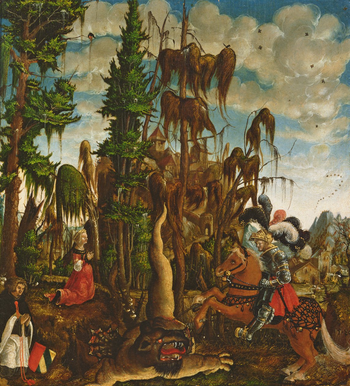 Saint Georges sauvant la princesse du dragon, 1520 - Georg Lemberger