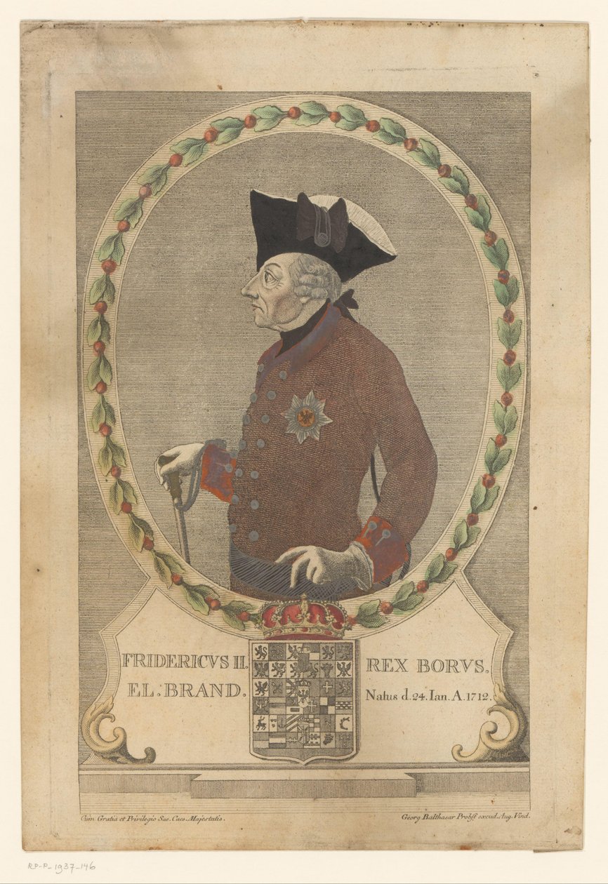 Portrait de Frédéric le Grand - Georg Mathäus Probst