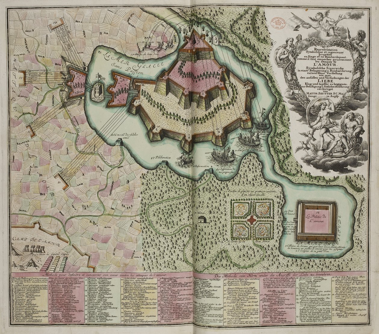 Carte allégorique du siège du Château de l