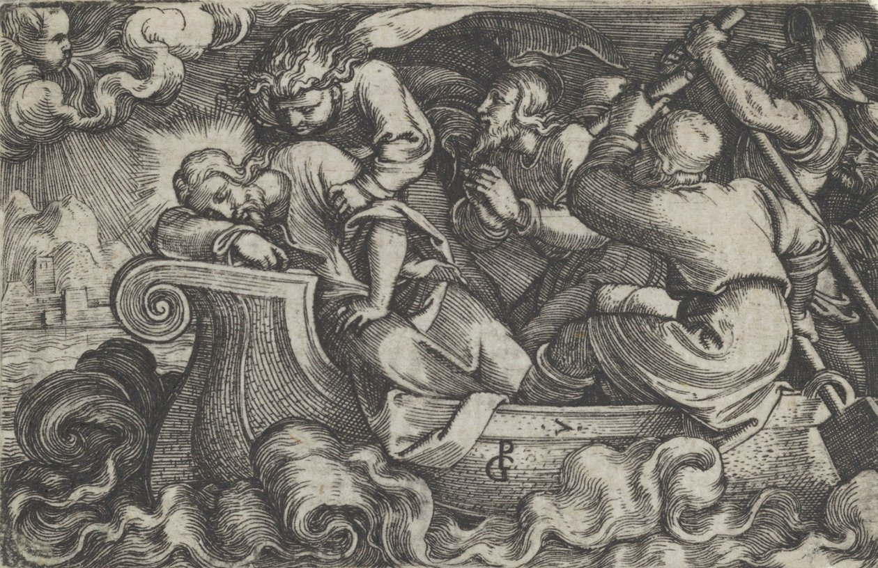 Christ dormant pendant la tempête sur le lac de Tibériade, de L