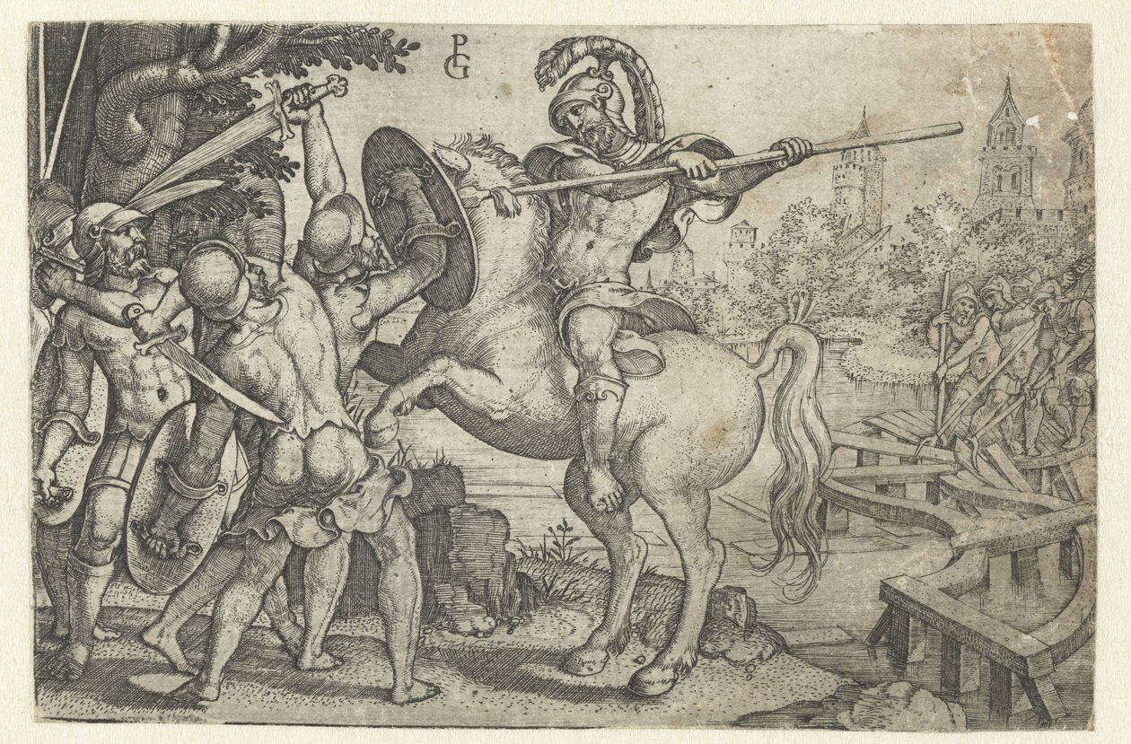 Horatius Coclès défend le pont sur le Tibre - Georg Pencz