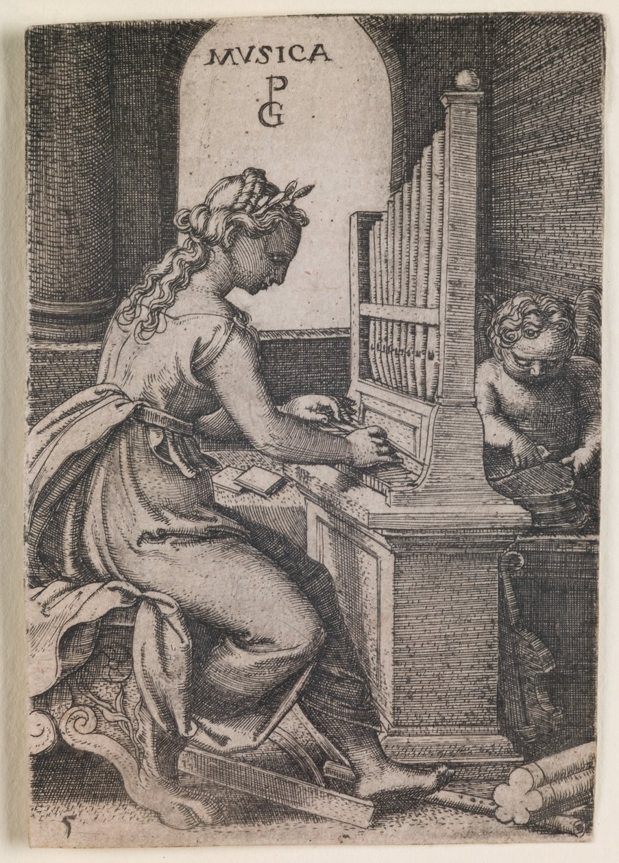 Musica, de la série "Les arts libéraux", vers 1541 (gravure) - Georg Pencz