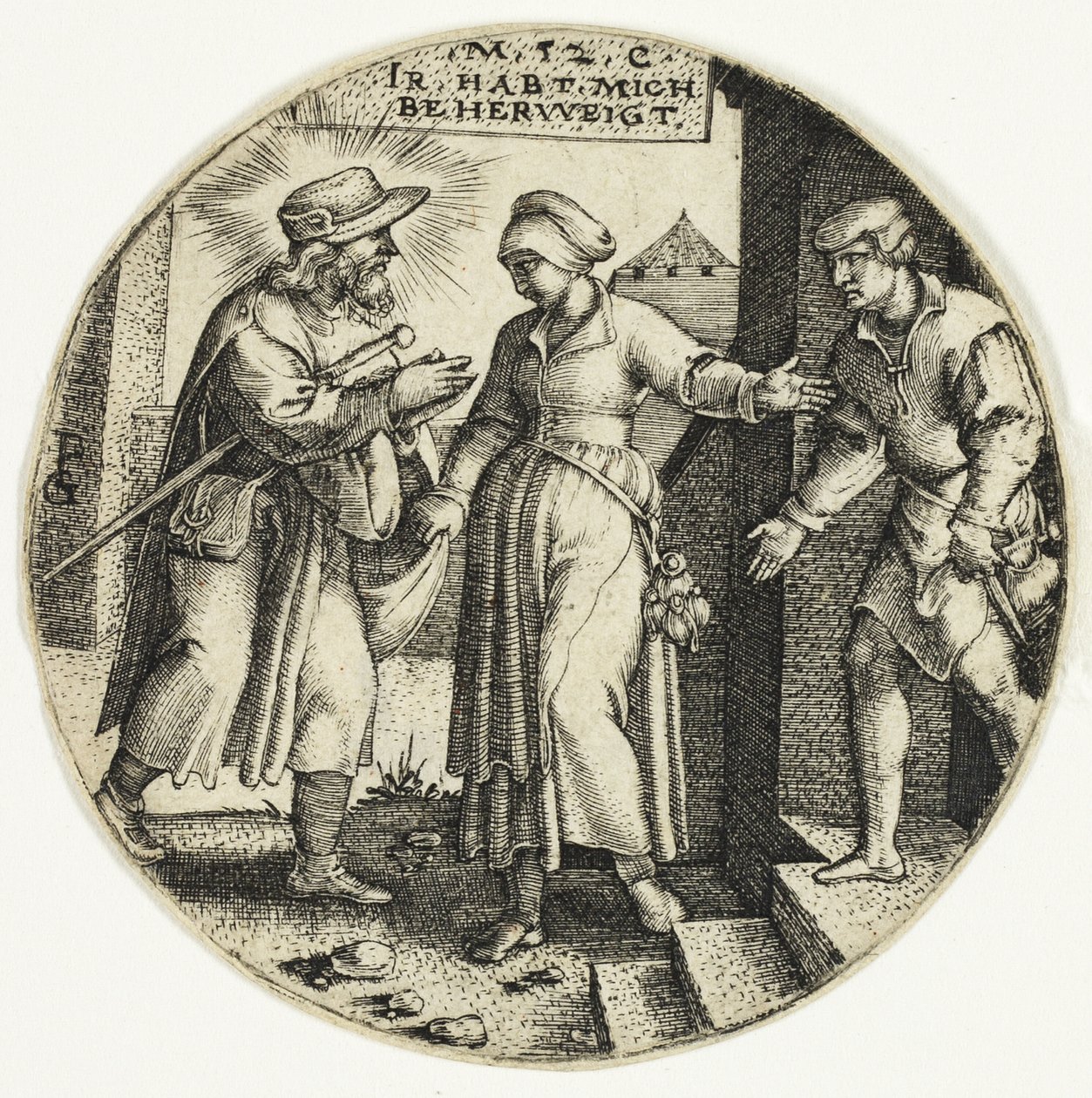 Abriter les Étrangers, des Sept Actes de Miséricorde - Georg Pencz