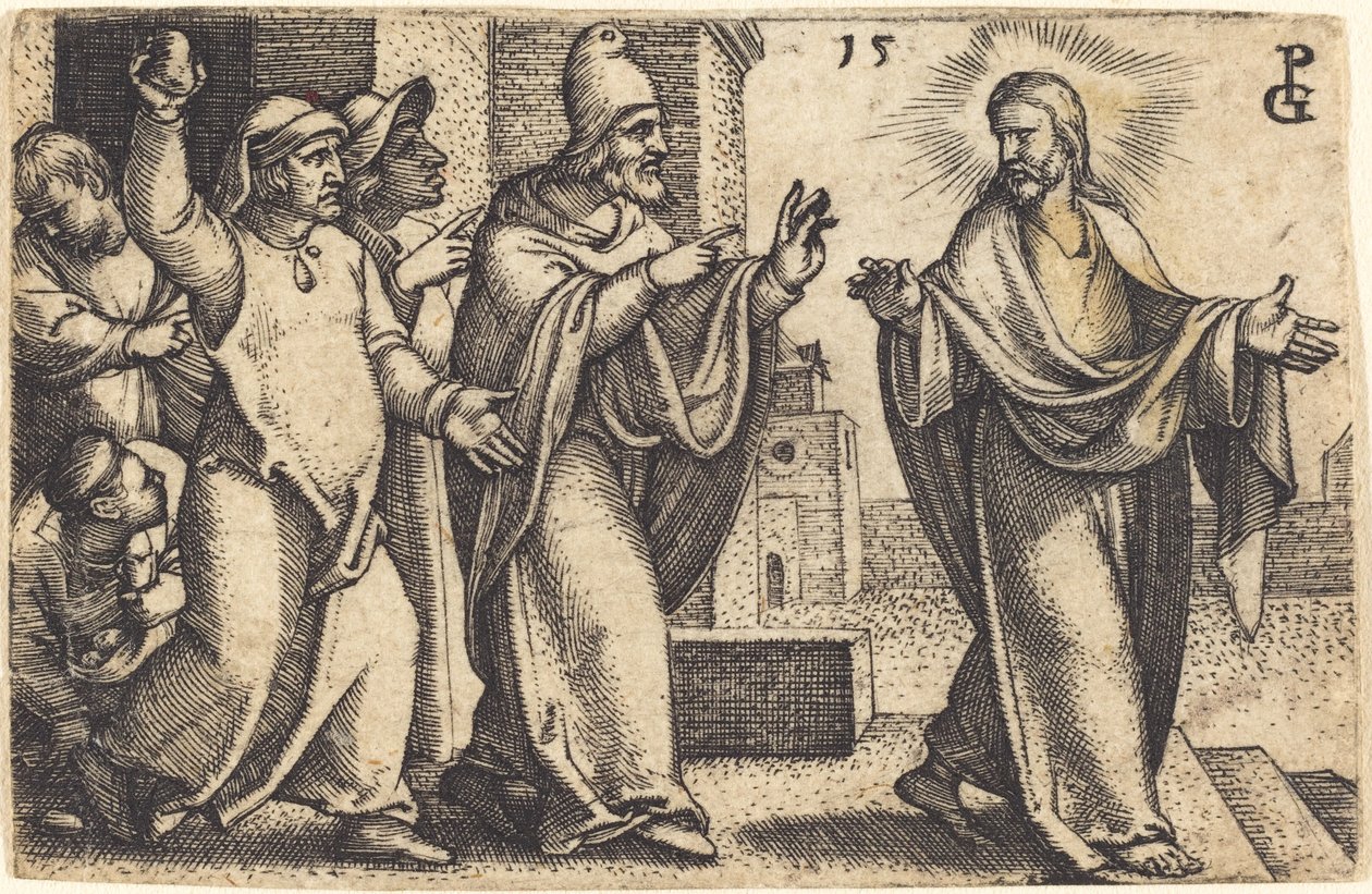 Les pharisiens veulent lapider le Christ - Georg Pencz