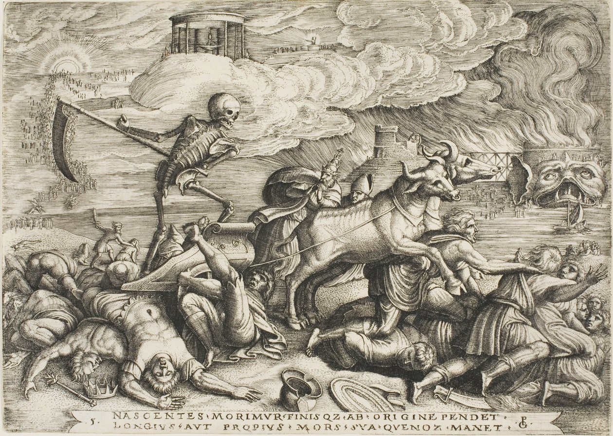 Le Triomphe de la Mort, planche cinq de Les Triomphes de Pétrarque - Georg Pencz