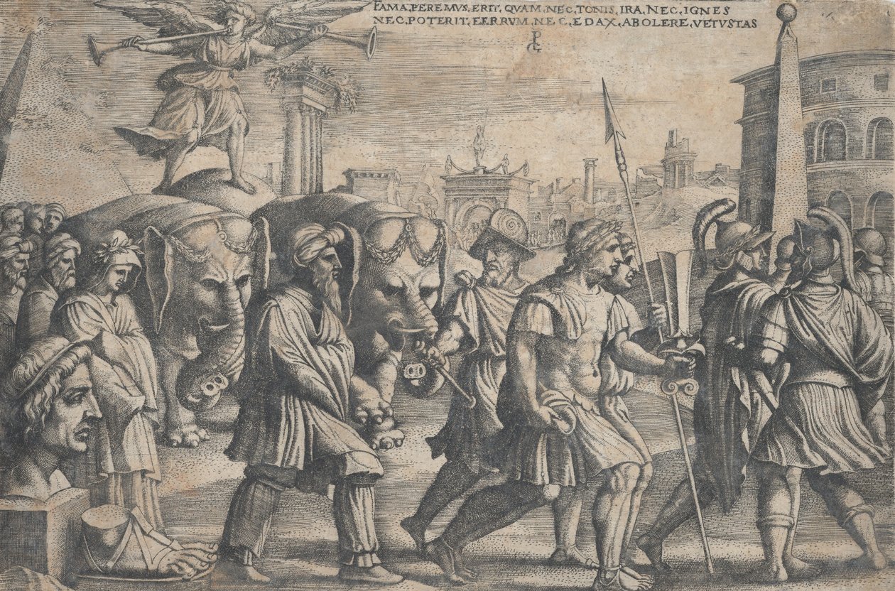 Le Triomphe de la Renommée sur la Chasteté, des Triomphes de Pétrarque - Georg Pencz