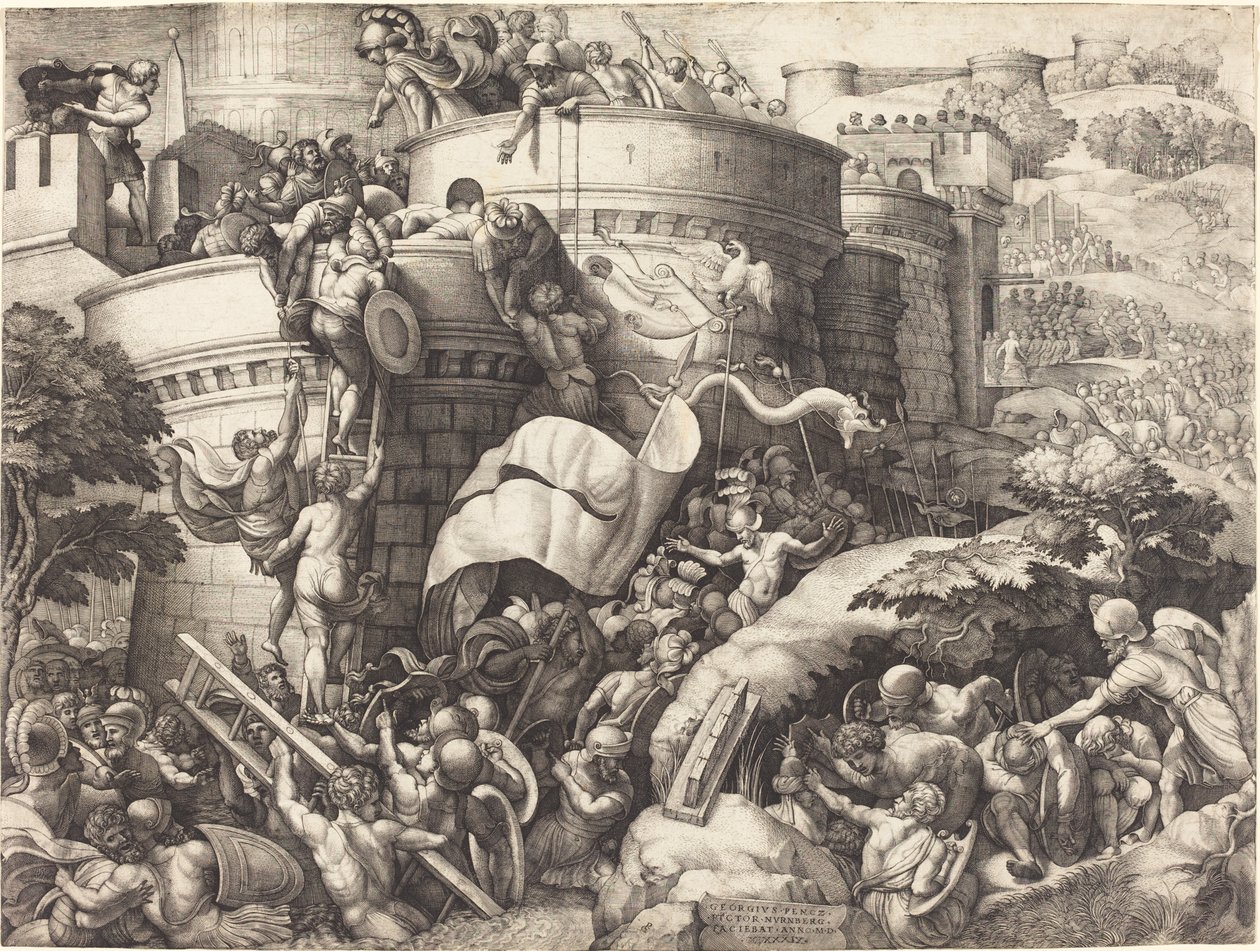 La prise de Carthagène - Georg Pencz after Giulio Romano