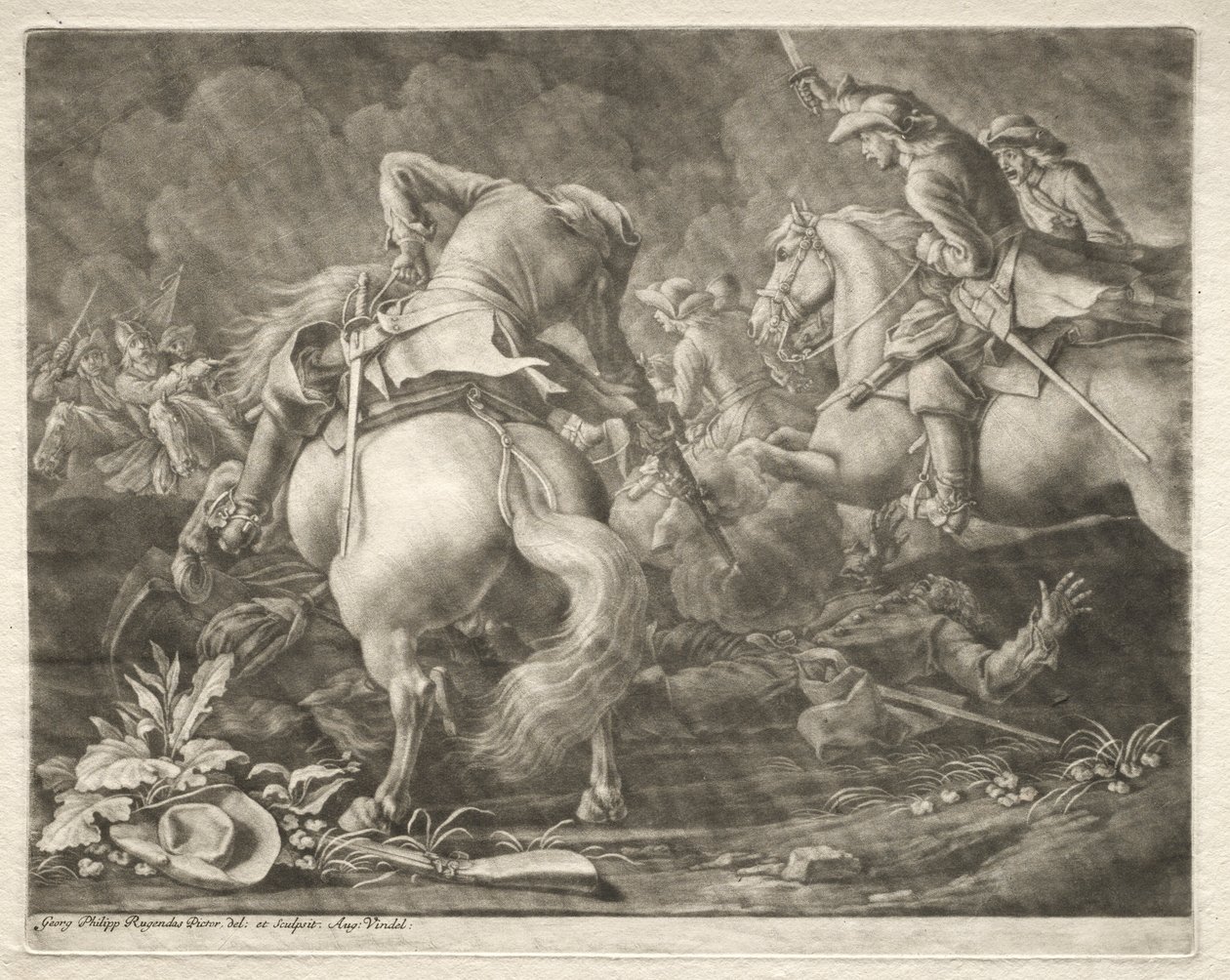 Escarmouche entre hussards prussiens et hongrois - Georg Philipp I Rugendas