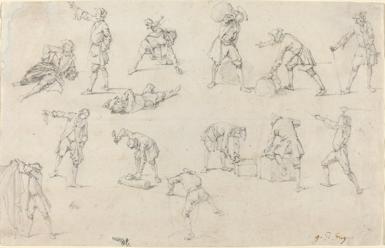 Études de soldats en camp - Georg Philipp Rugendas