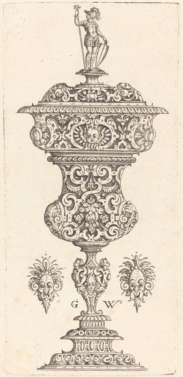 Gobelet avec couvercle surmonté d