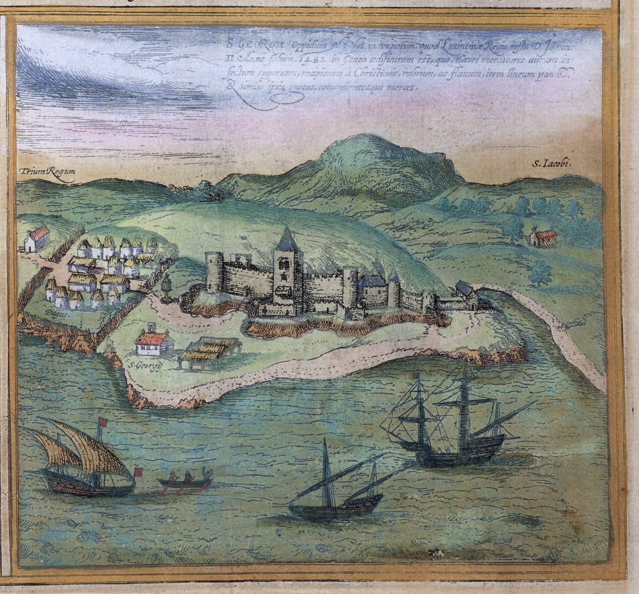 Elmina de Civitates Orbis Terrarum, vers 1572 - Georg Braun und Franz Hogenberg