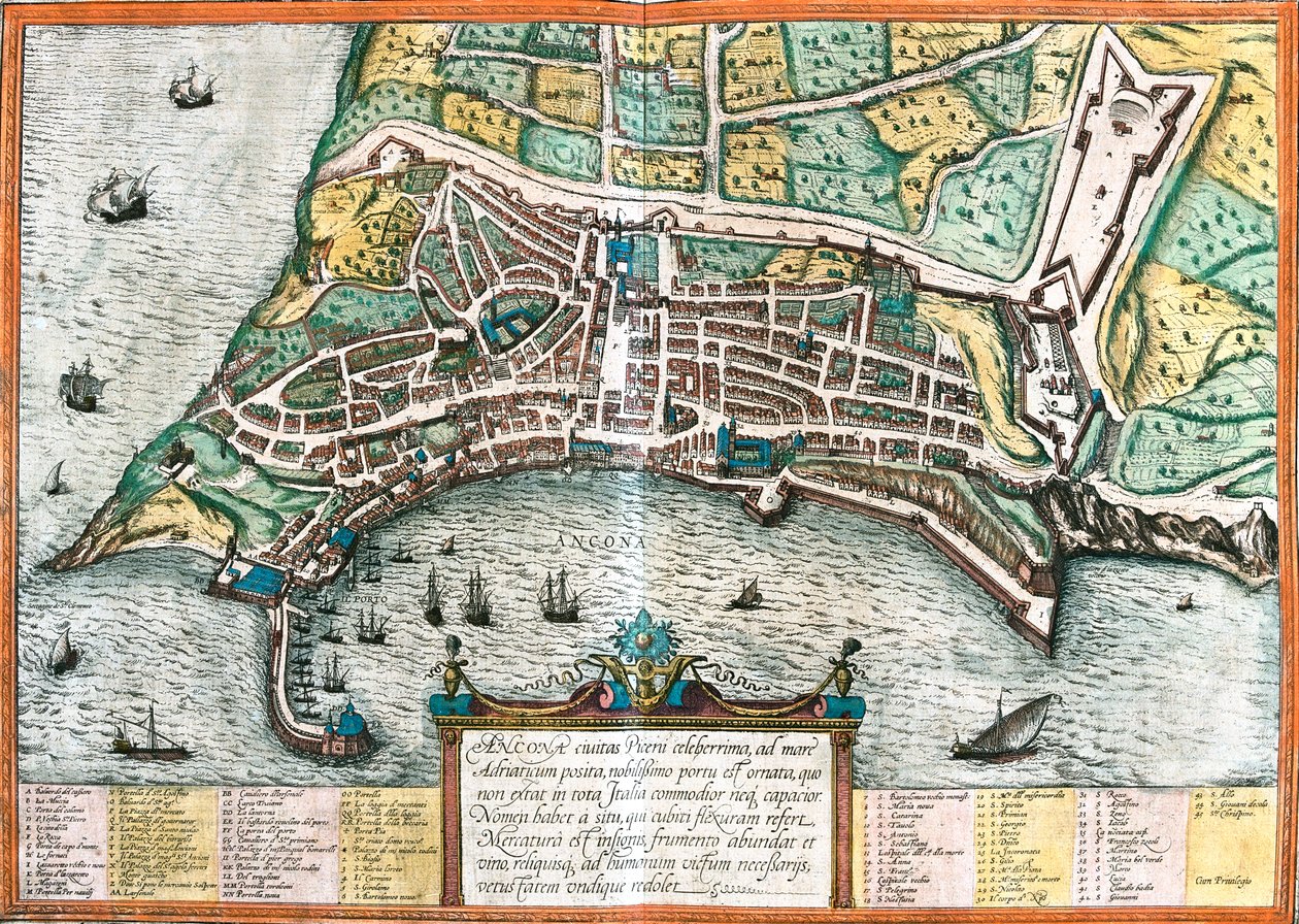 Ancône, Italie - Georg and Hogenberg Franz (1535-90) Braun