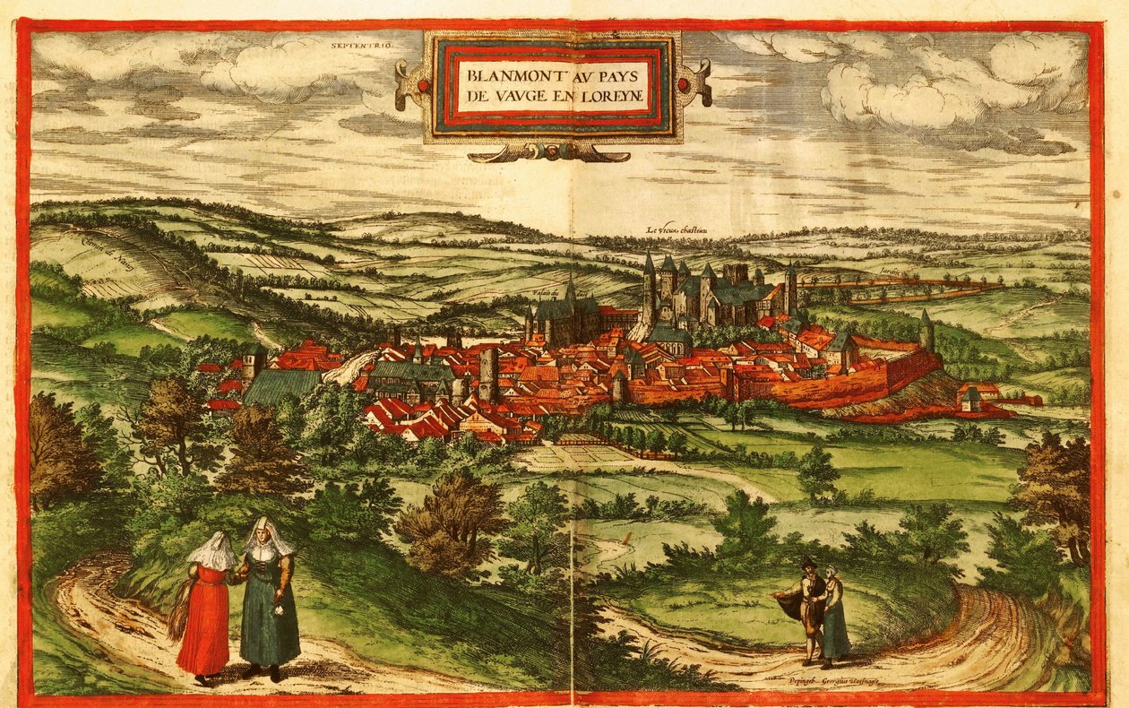 Blamont, ville de campagne en France - Georg and Hogenberg Franz (1535 90) Braun