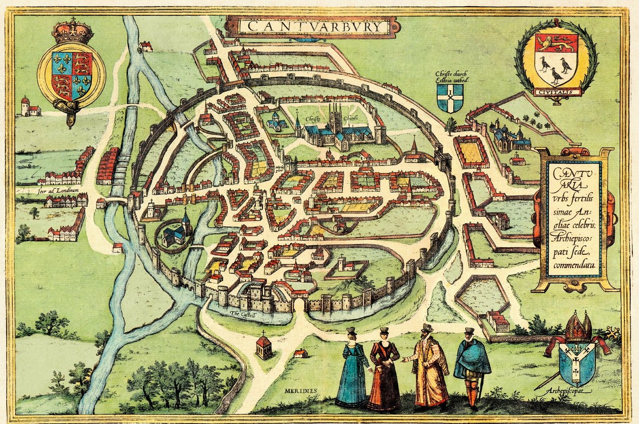 Canterbury, Angleterre - Georg and Hogenberg Franz (1535 90) Braun