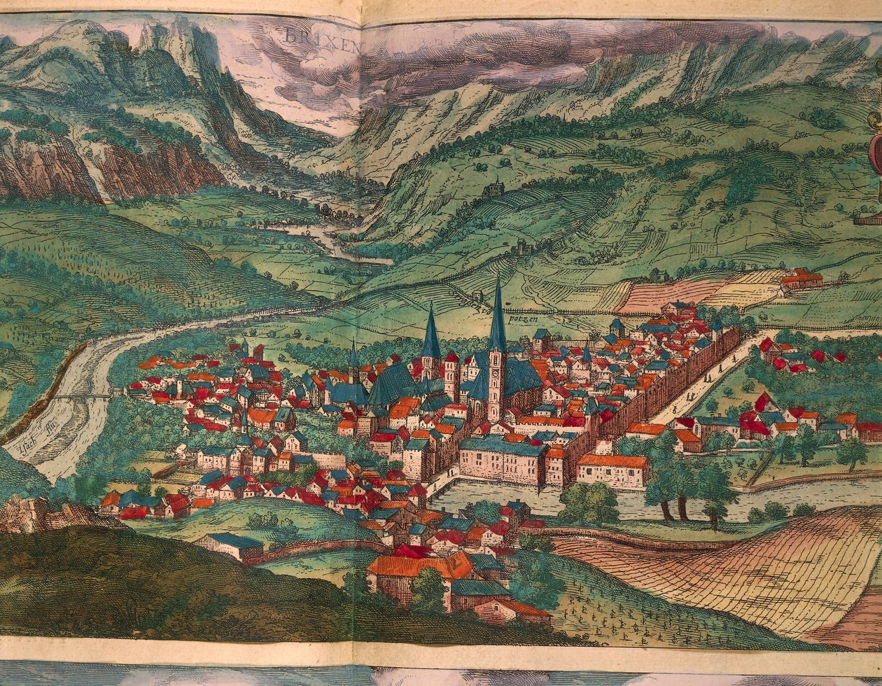 Ville de Bressanone, de Civitates Orbis Terrarum par Georg Braun - Georg Braun and Hogenberg Franz