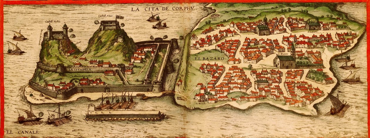 Corfou, Grèce - Georg and Hogenberg Franz (1535 90) Braun