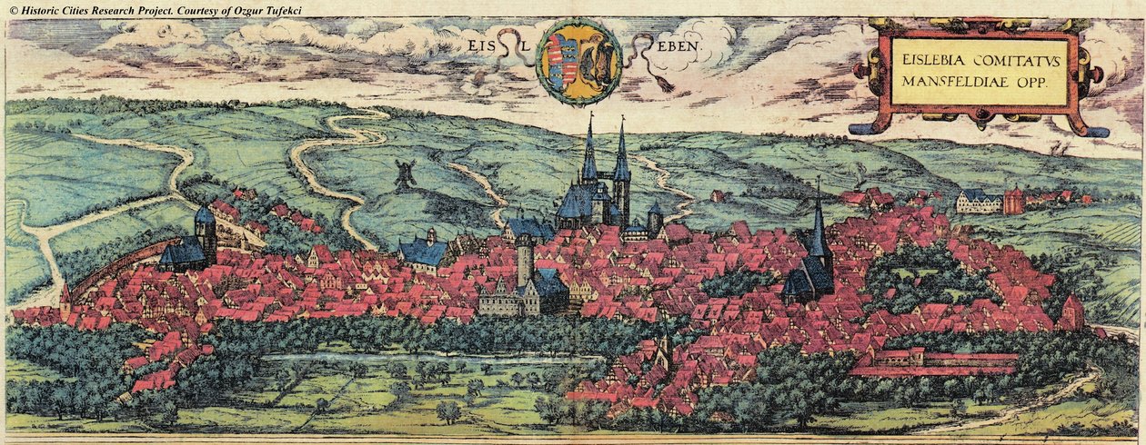 Eisleben en Saxonie - Georg and Hogenberg Franz (1535 90) Braun