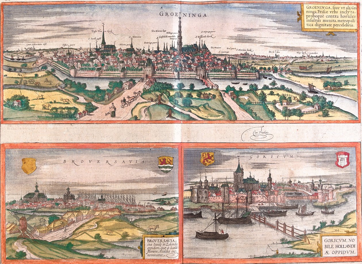 Groningen, Brouwershaven, Gorinchem, Pays-Bas - Georg and Hogenberg Franz (1535 90) Braun