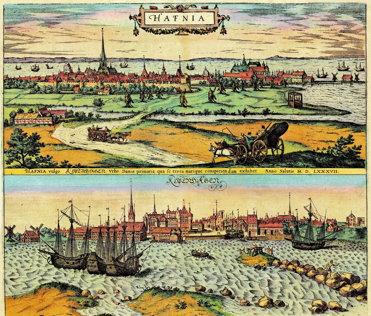 Hafnia/Kobenhavn, Danemark - Georg Braun and Hogenberg Franz