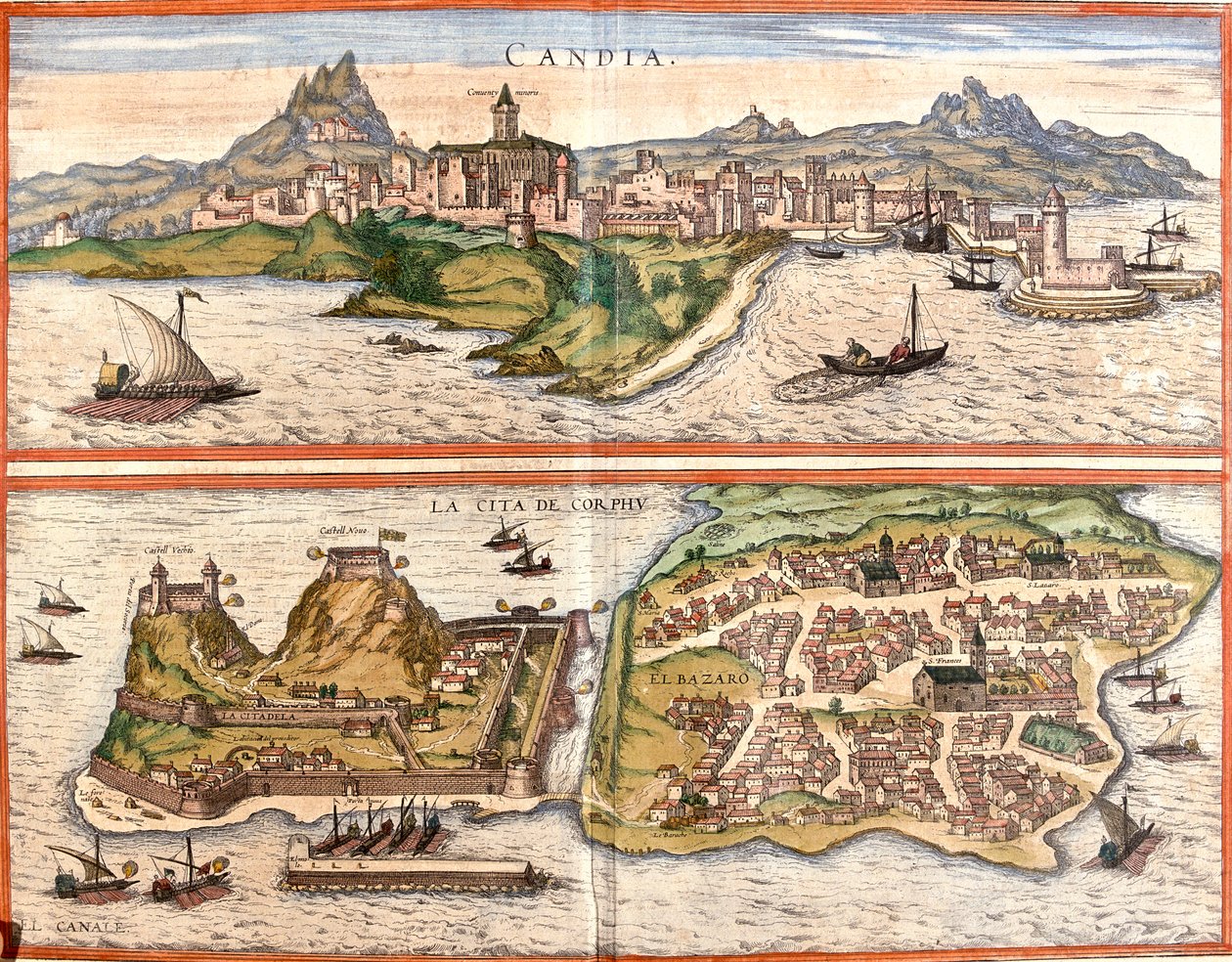 Héraklion, Corfou, Grèce - Georg and Hogenberg Franz (1535 90) Braun