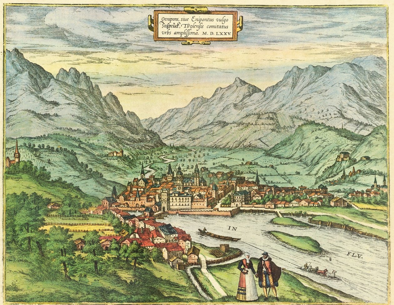Innsbruck, Autriche, Tyrol - Georg and Hogenberg Franz (1535 90) Braun