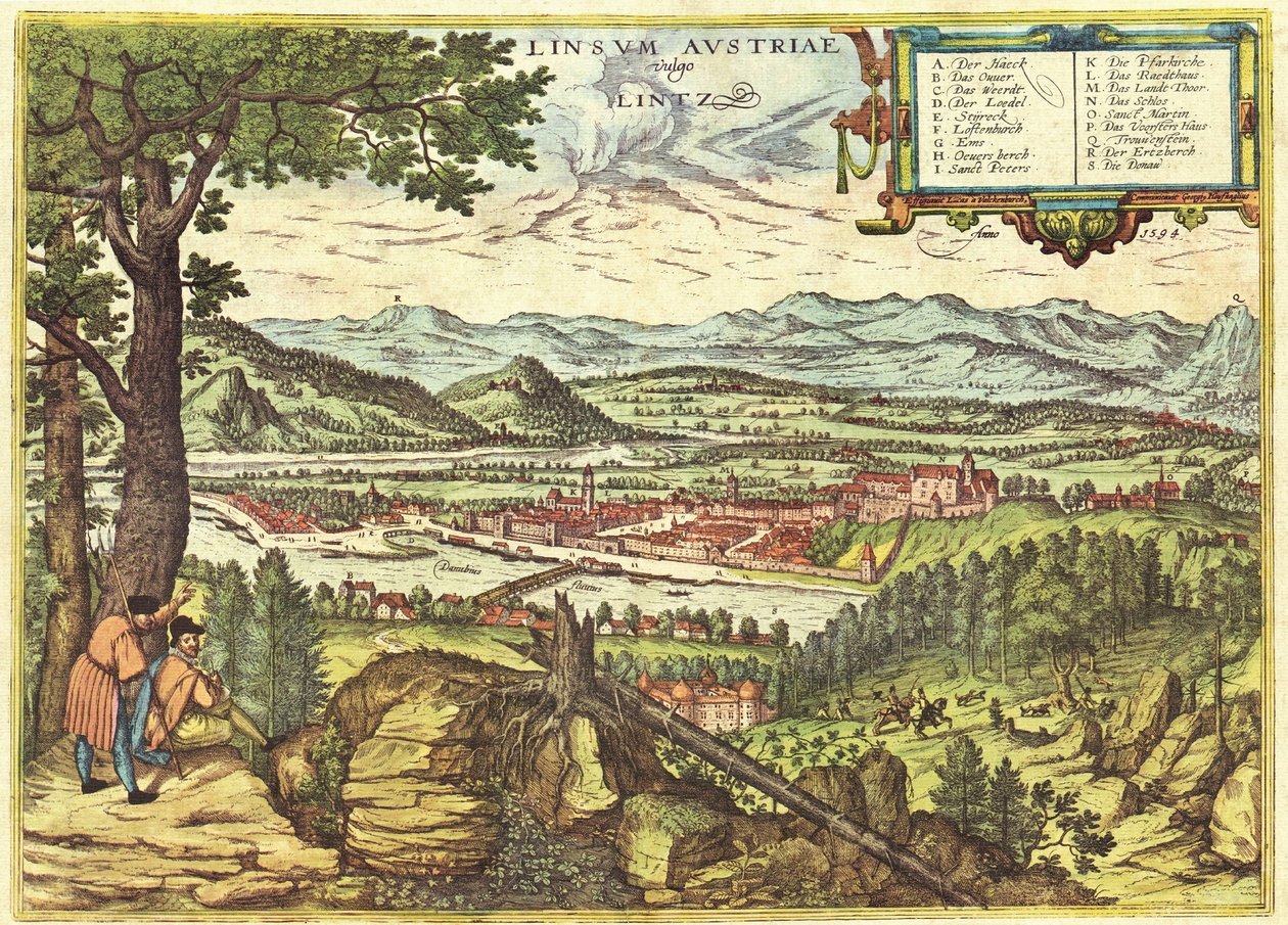 Linz, Autriche - Georg and Hogenberg Franz (1535 90) Braun