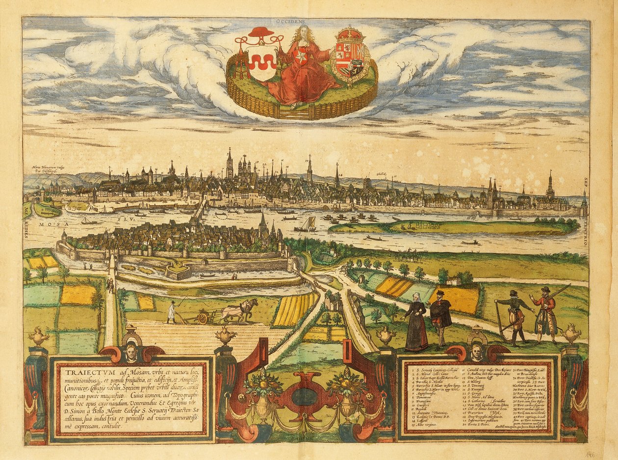 Carte de Maastricht du Civitates Orbis Terrarum par Georg Braun - Georg Braun and Hogenberg Franz