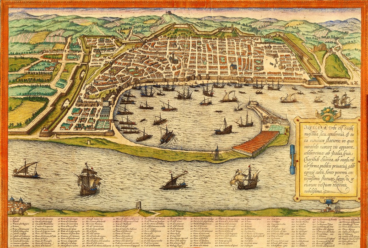 Messine, Italie - Georg and Hogenberg Franz (1535 90) Braun