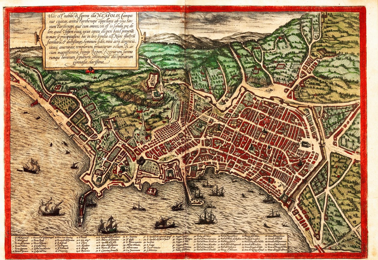 Naples, Napoli, Italie - Georg and Hogenberg Franz (1535 90) Braun