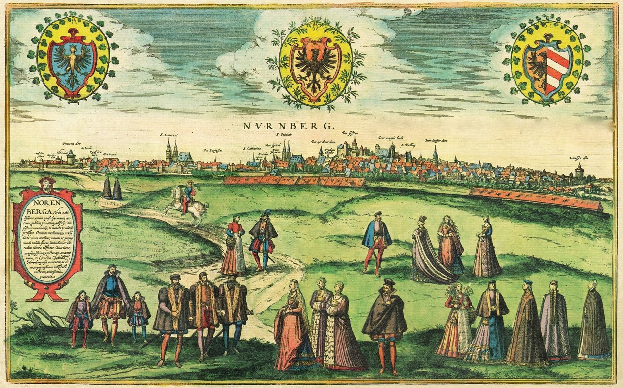 Nurnberg, Nuremberg, Allemagne - Georg and Hogenberg Franz (1535 90) Braun