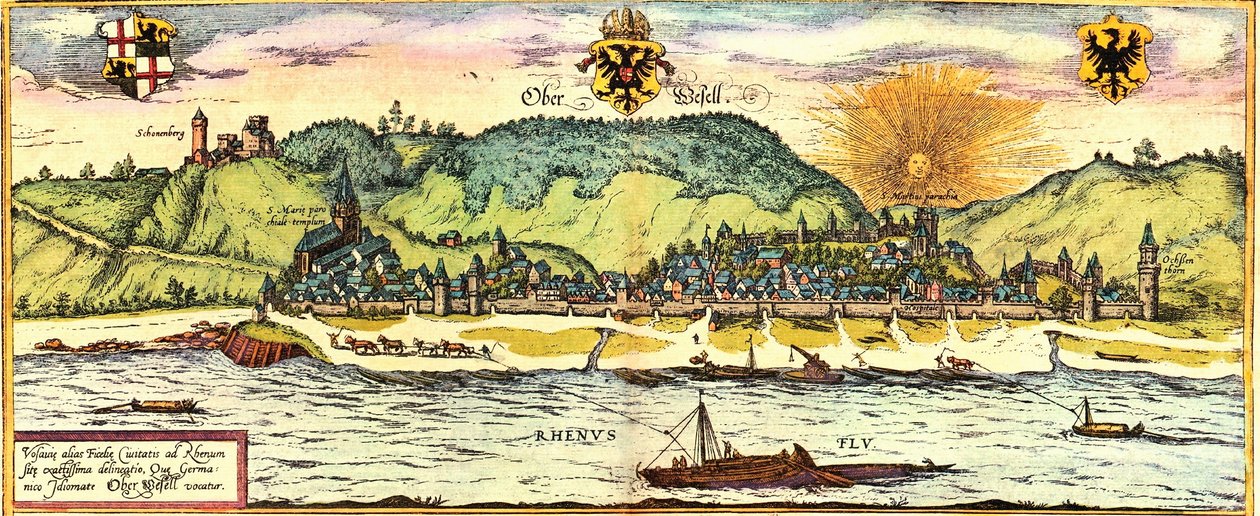 Oberwesel, Allemagne - Georg and Hogenberg Franz (1535-90) Braun