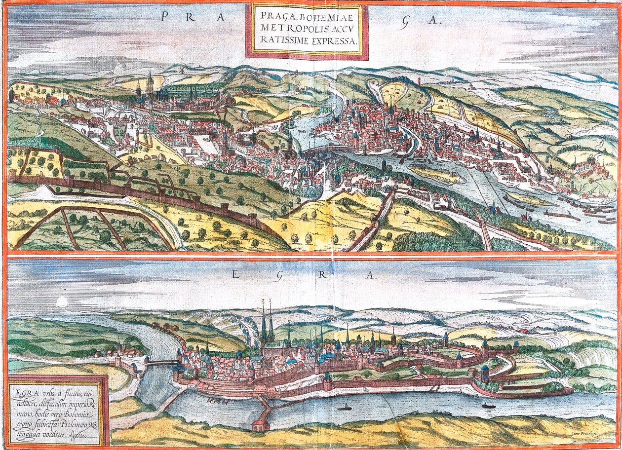 Prague, Cheb, République tchèque - Georg and Hogenberg Franz (1535 90) Braun