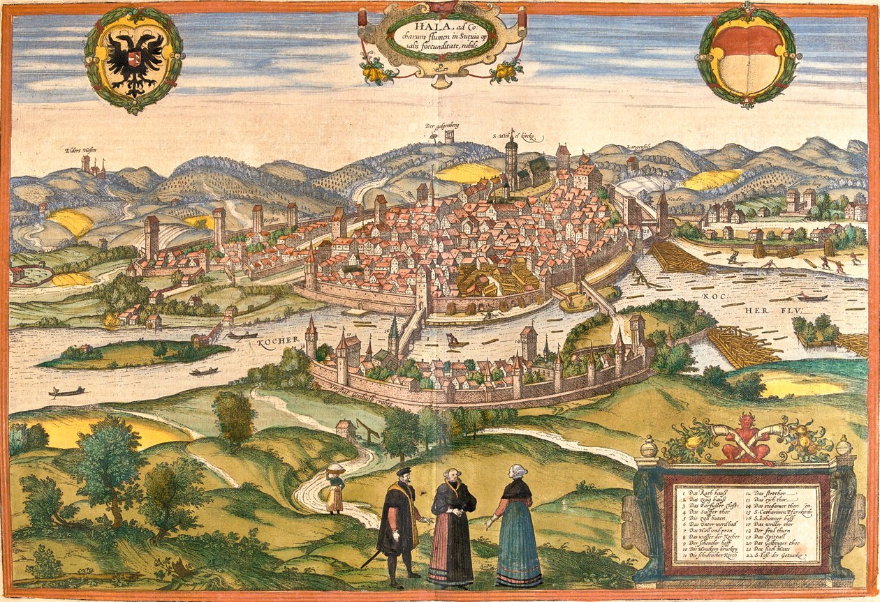 Schwäbisch Hall , Allemagne - Georg and Hogenberg Franz (1535-90) Braun