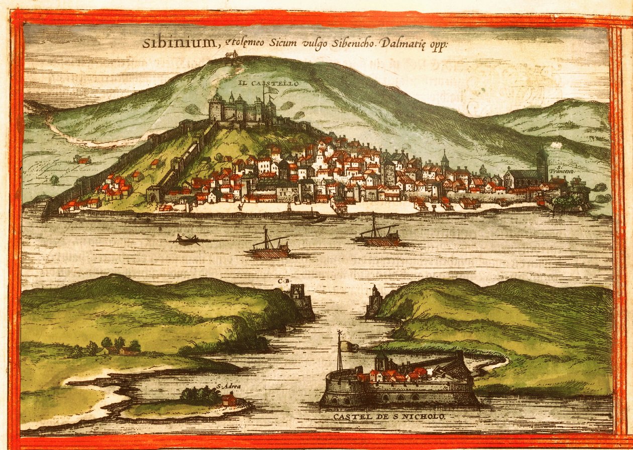 Sibenik, Croatie - Georg and Hogenberg Franz (1535 90) Braun