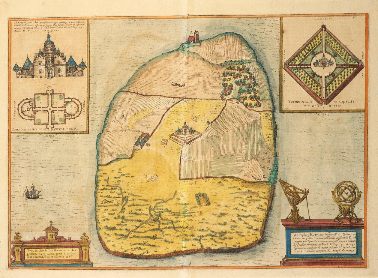 Uranienborg de Civitates Orbis Terrarum - Georg Braun and Hogenberg Franz