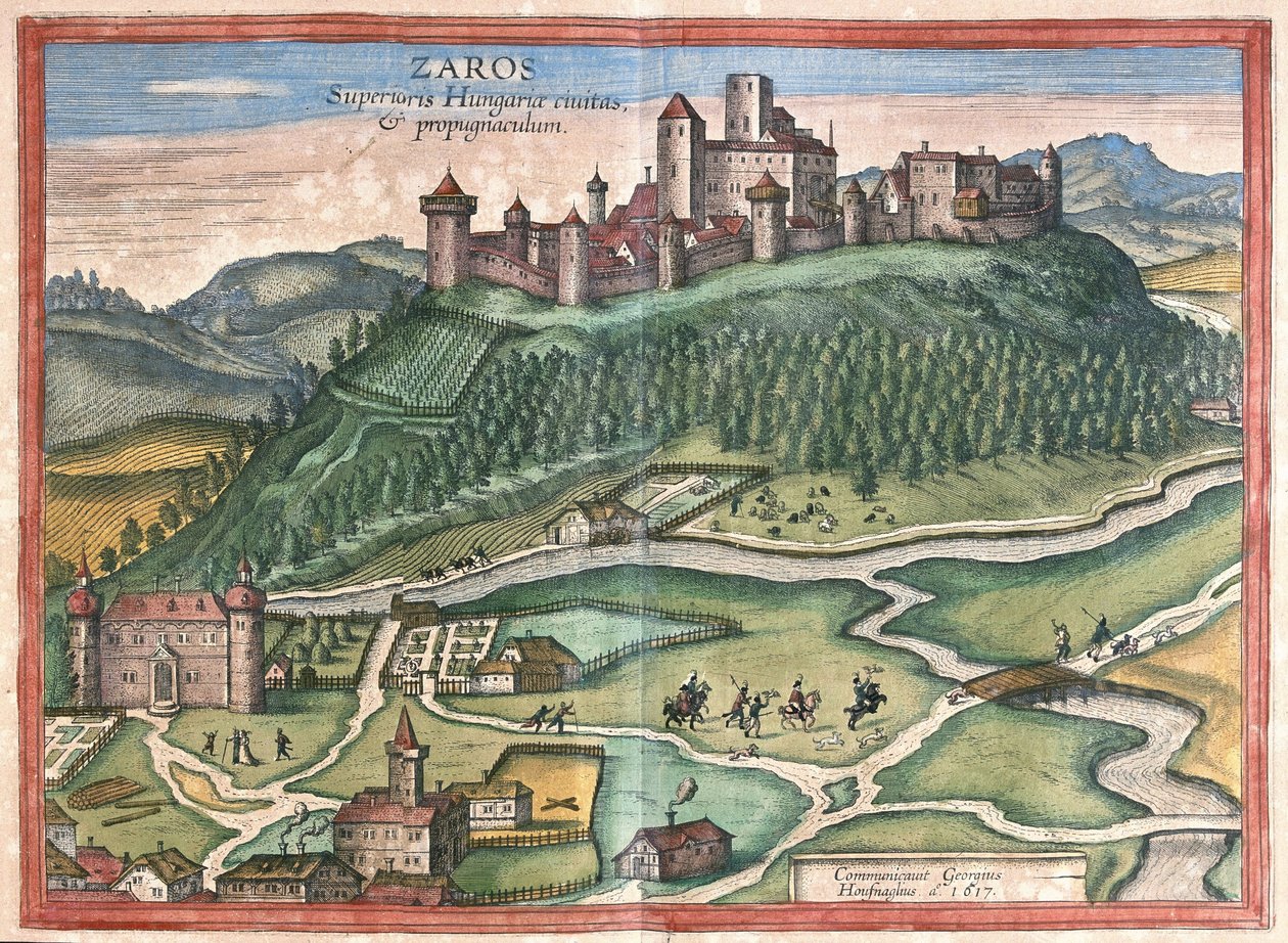 Zaros, sur le mont Ida, Crète (gravure) - Georg Braun and Hogenberg Franz