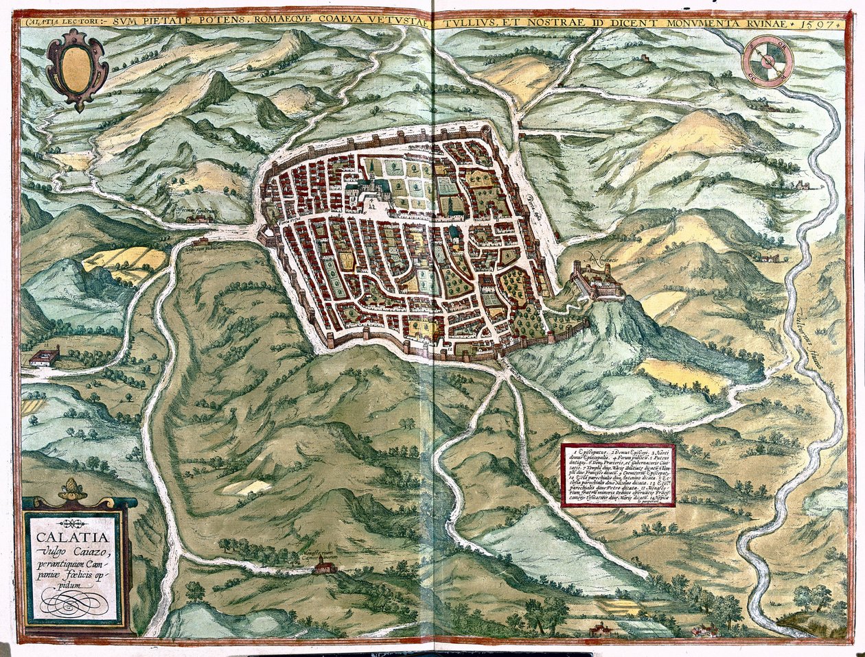 Caiazzo (province de Caserte), Italie - Georg Braun and Hogenberg Franz