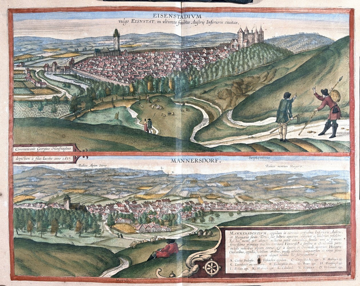 Eisenstadt et Mannersdorf am Leithagebirge, Autriche - Georg Braun and Hogenberg Franz