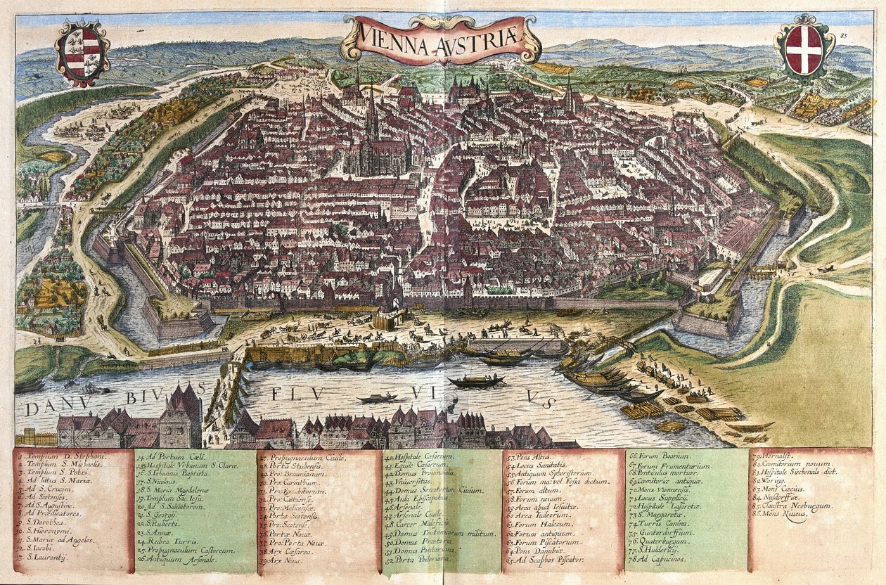 Vienne, Autriche (gravure) - Georg Braun and Hogenberg Franz