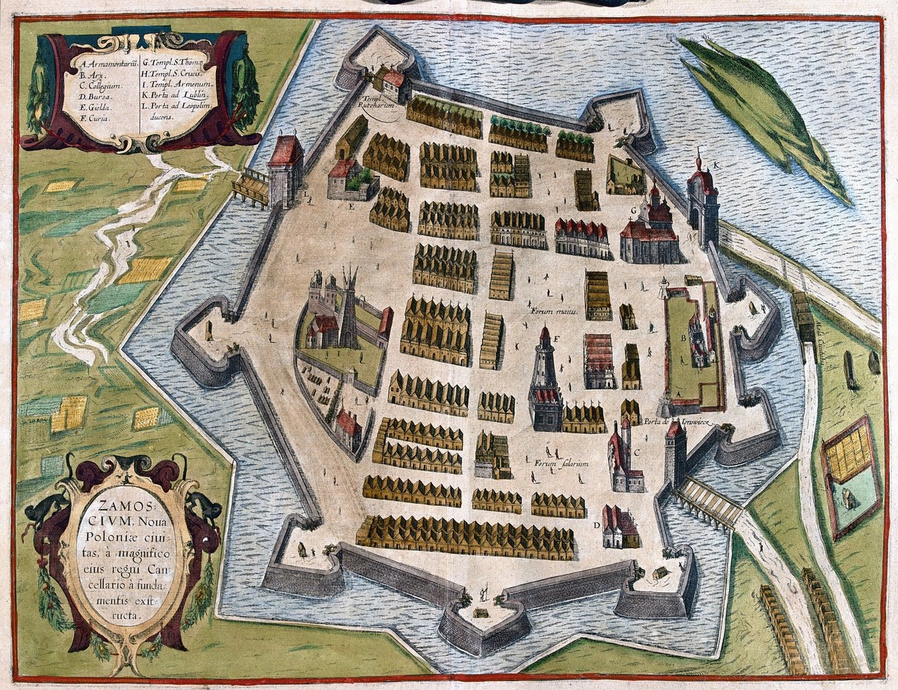 Zamosc, Pologne - Georg Braun and Hogenberg Franz