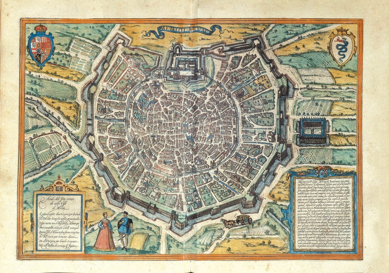 Milan du Civitates Orbis Terrarum par Georg Braun